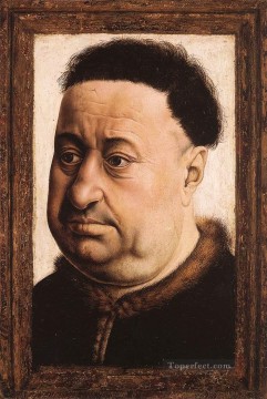  Robert Oil Painting - Portrait Of A Fat Man Robert Campin